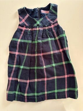 Girls Vineyard Vines Plaid Navy Pink Green Stripe Jumper Dress 2T Preppy Classic